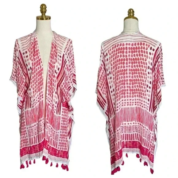 CASLON | Women’s Hippie Boho Tie Dye Kimono Cardigan Swimsuit Cover-Up One Size - Picture 4 of 8
